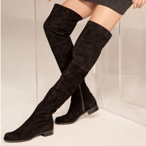 Stuart Weitzman HILO Over-The-Knee Boots - Black Suede